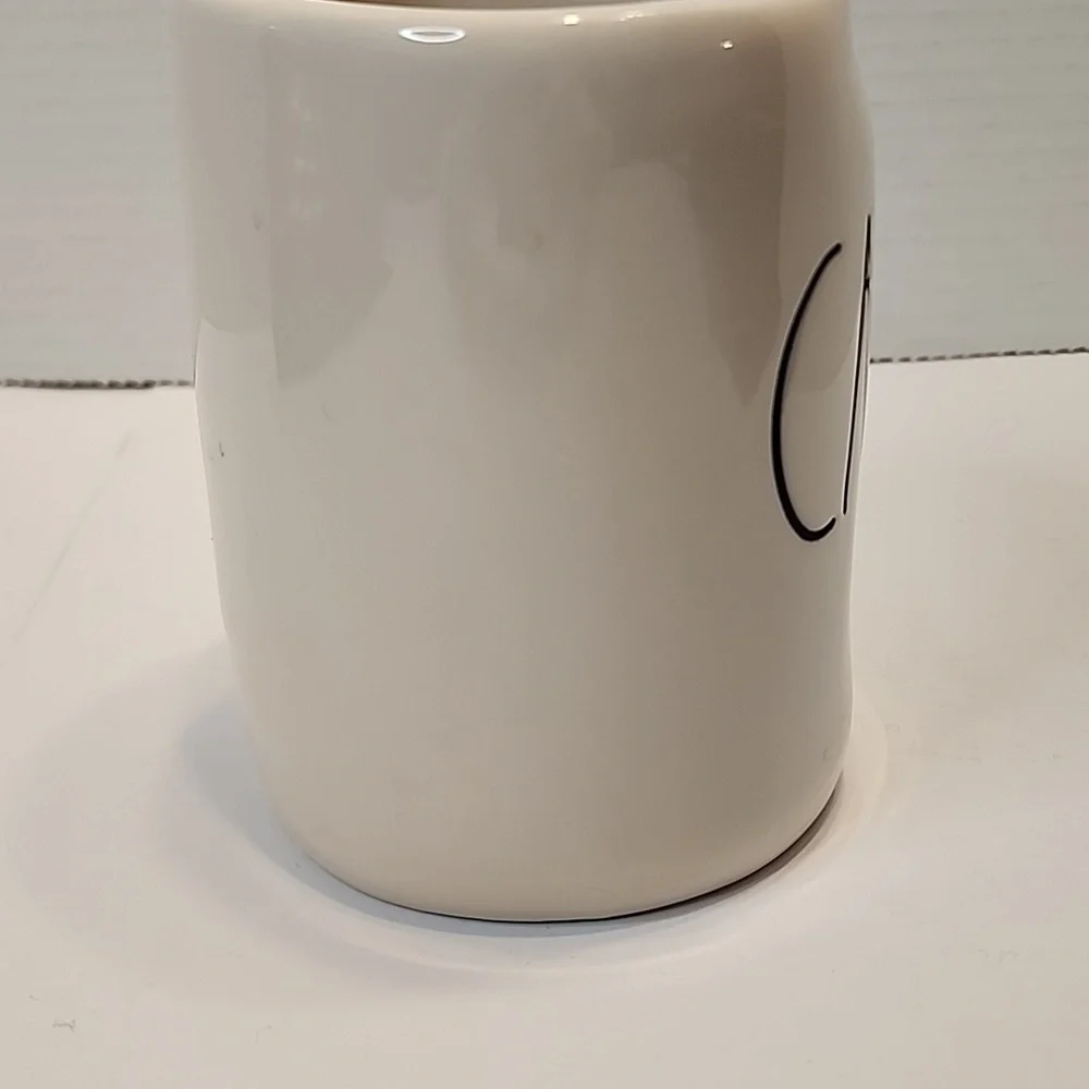 Rae Dunn CAFFEINE MUG FITS 4 FINGERS in Comfortable Handle